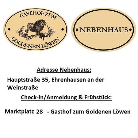 Gasthof Zum Goldenen Loewen - Nebenhaus Bed & Breakfast เอห์เรนเฮาเซน ภายนอก รูปภาพ